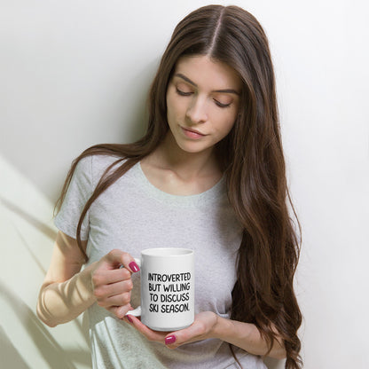 Introverted But Willing To Discuss Ski Season Coffee Mug