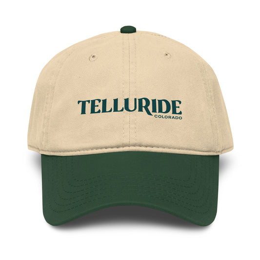 Telluride Colorado Baseball Hat Garment-Washed Telluride Hat & Cotton Cap