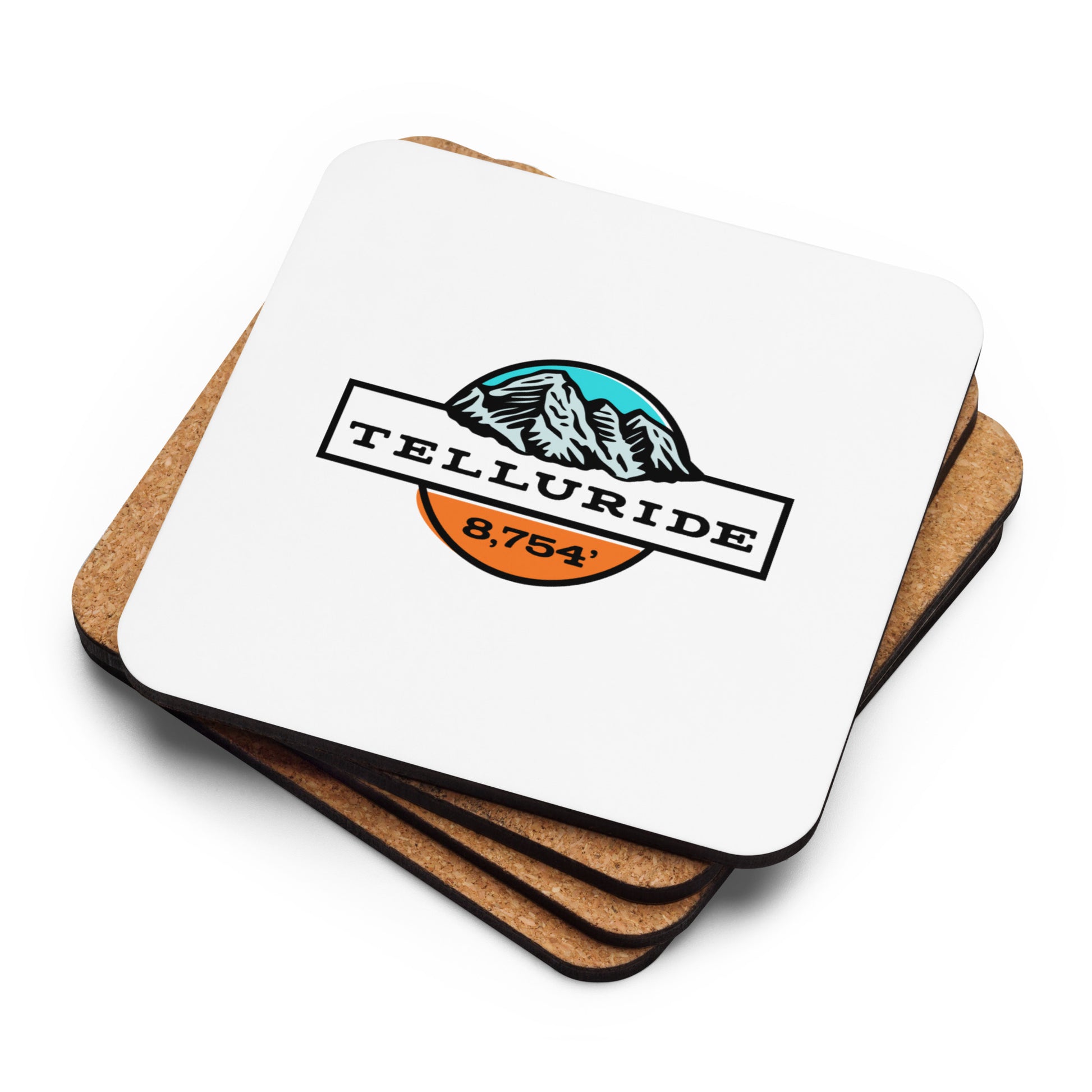 Telluride Colorado Coaster Telluride Logo & Elevation Cork Coaster Gift Set