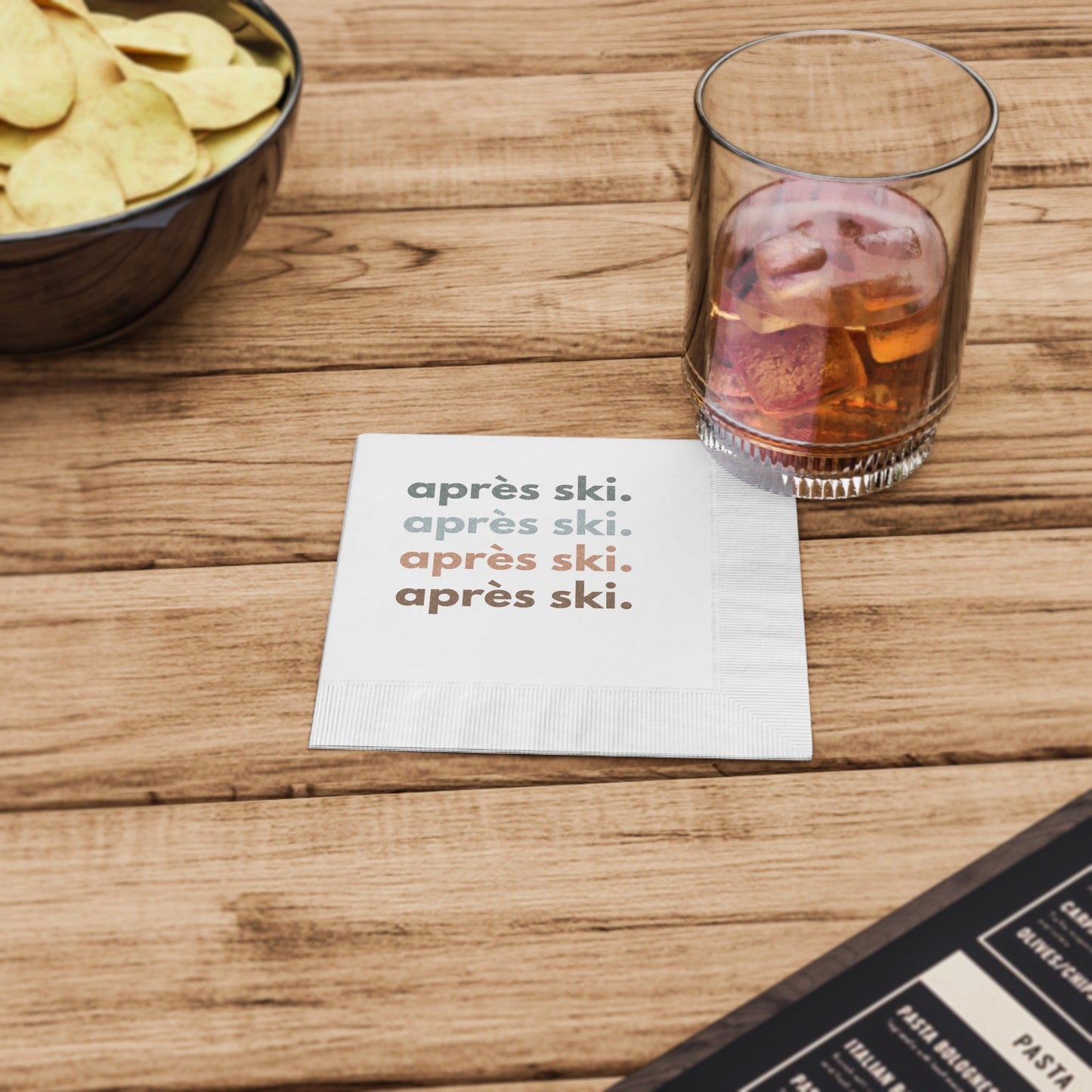 "Après Ski" Colorful Cocktail Napkins
