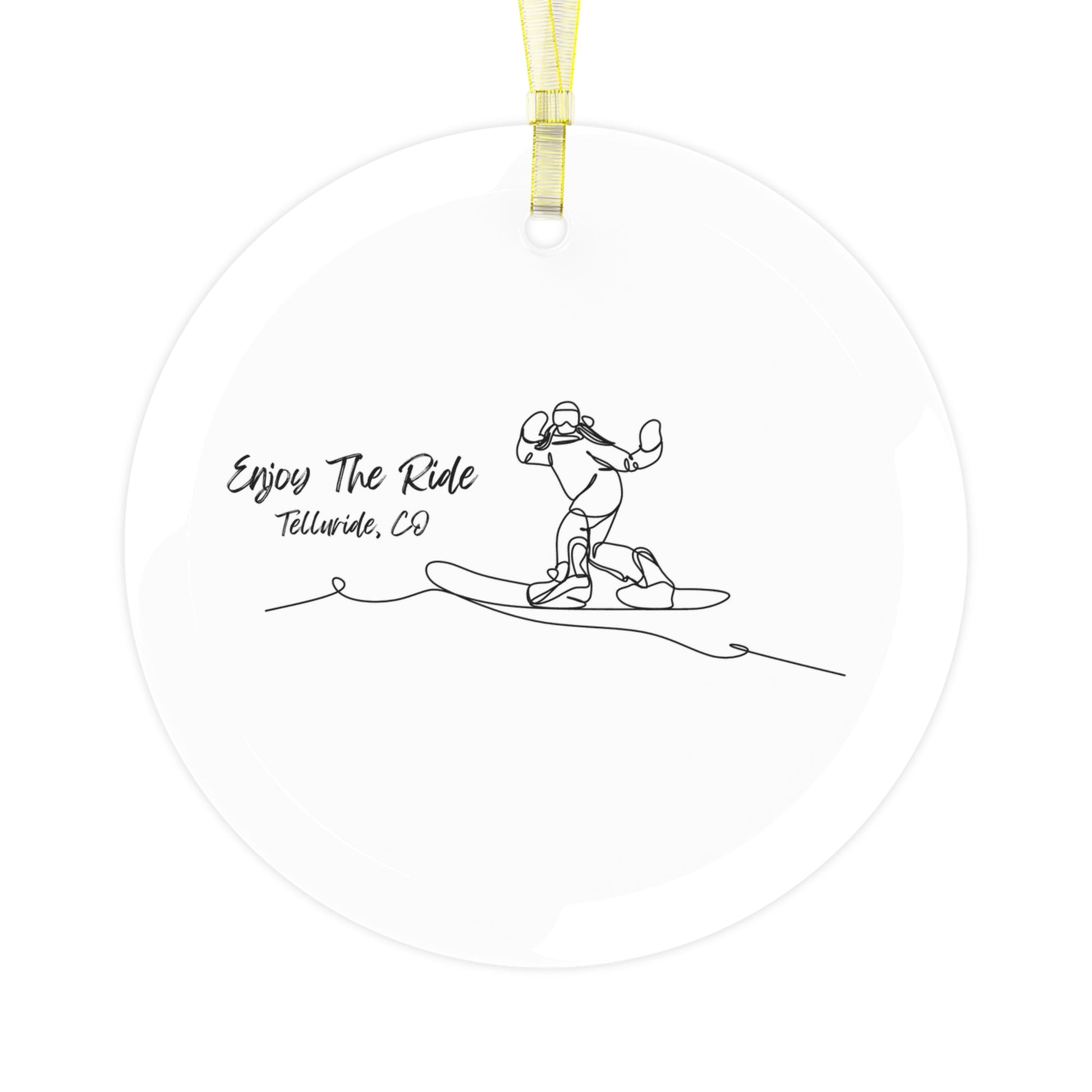 "Enjoy The Ride" Glass Ornament - Telluride Shop