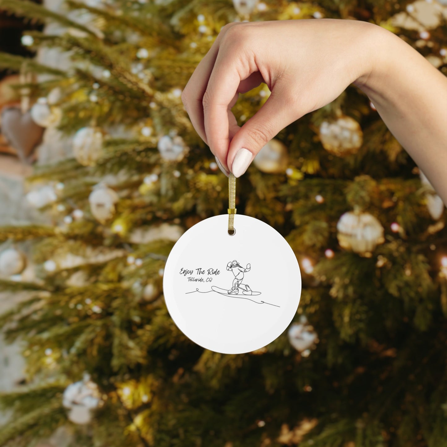"Enjoy The Ride" Glass Ornament - Telluride Shop