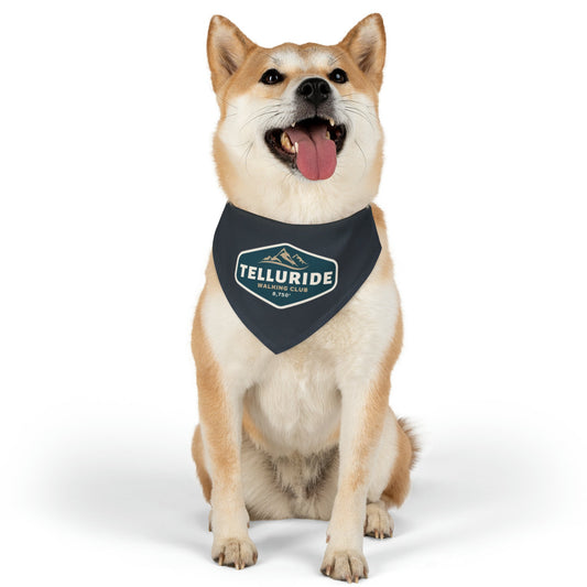 Elevate your pup's style with our unique Telluride Dog Bandana Collar, featuring durable construction, vibrant sublimation printing, and an adjustable black collar for a comfortable fit. Available in four sizes.